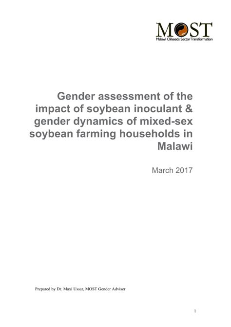 Pdf Gender Assessment Of The Impact Of Soybean Inoculant And Gender Dynamics Of Mixed Sex