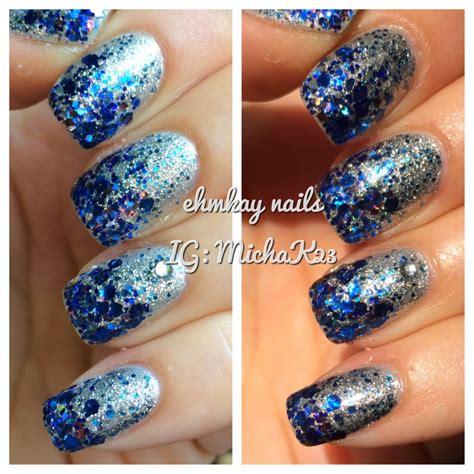 ehmkay nails: Blue and Silver Glitter Gradient for My Brother's Wedding