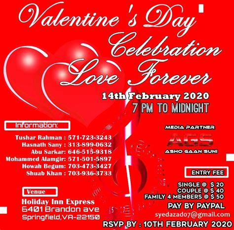 Valentine's Day Celebration 2020 - Bangali Events in DC, Maryland and Virginia