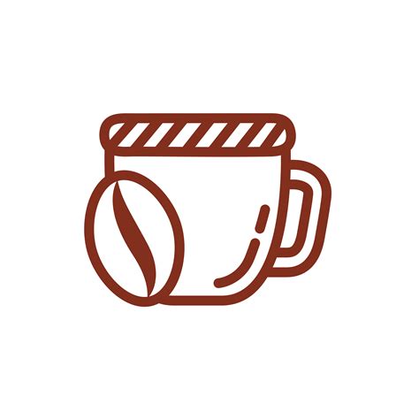 Coffee Cup Drink With Grains Seeds Line Style Icon 2661071 Vector Art