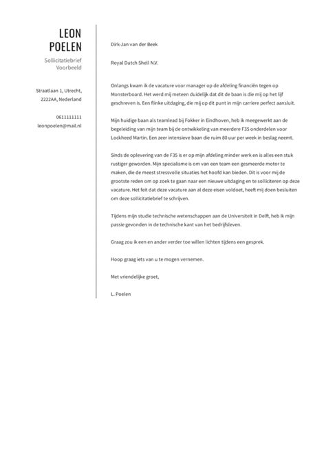 Sollicitatiebrief Voorbeeld Gratis