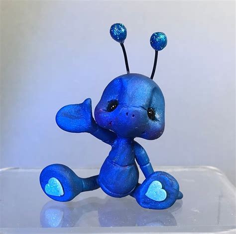 Ant Blue Ant Polymer Clay Insect Figure Sculpted Bug Figurine Ooak Bug