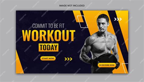 Premium Psd Youtube Thumbnail And Gym Fitness Workout Web Banner Template