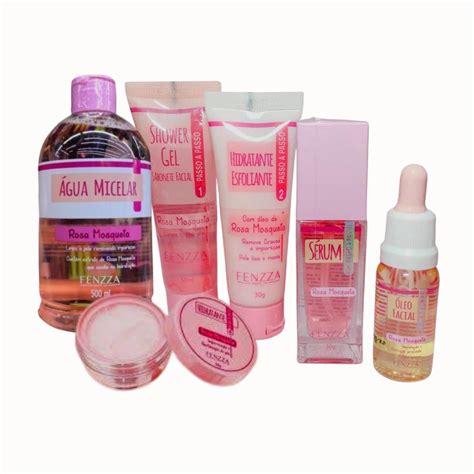 KIT LINHA SKIN PASSO A PASSO ROSA MOSQUETA FENZZA Shopee Brasil