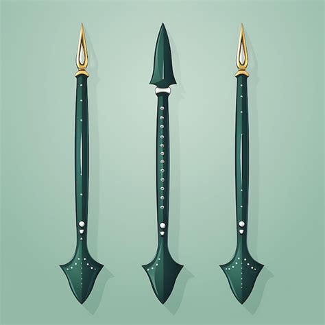premium ai image  set  harpoon weapon item nautical design fishing