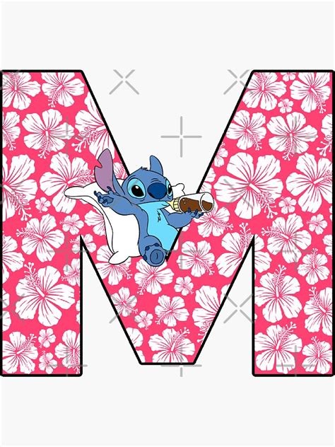 Lilo Stitch Letter M Sticker Von Lizettesotelo Redbubble