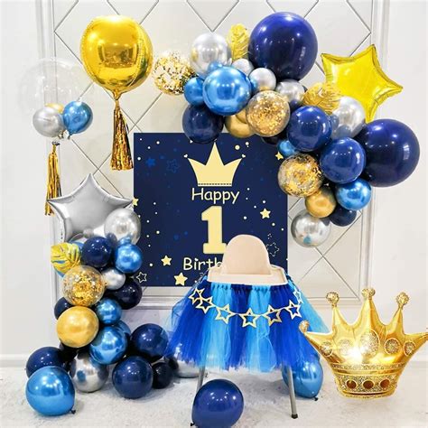 Mmtx St Birthday Decoration Boy Royal Blue Balloon Arch Party