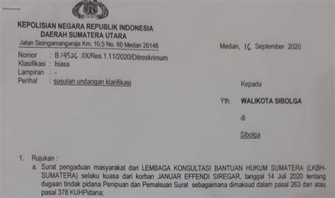 Detail Contoh Surat Panggilan Polisi Koleksi Nomer