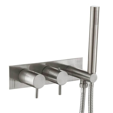 QS Basics Inoxis Wall Mounted Thermostatic Shower Valve With Handset