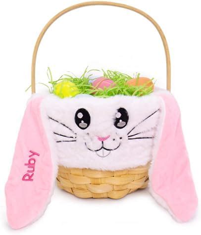 Amazon Personalized Bunny Face Easter Basket Pink Baby