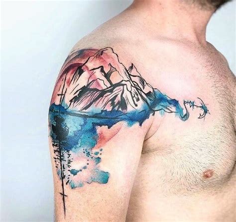 40 Mountain Wave Tattoo Ideas For Men Nature Designs