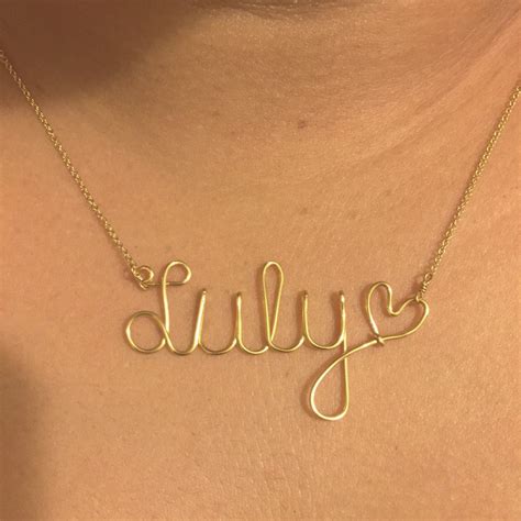 Put Your Name On A Necklace Handmade Item Gold Plated Custom Name Or
