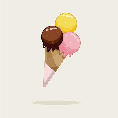 Vector Illustration Ice Cream With Cute Sprinkle Chocolate