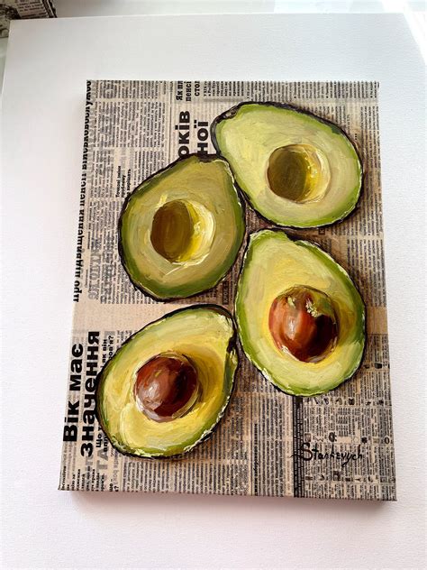 Avocado Wall Art Avocado Painting Original Oil Painting Food - Etsy