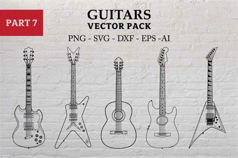 Guitars SVG Guitar Shapes Vector SVG For Cutting And Print