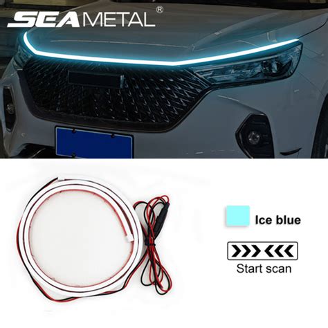 SEAMETAL Start Scan LED Daytime Running Lights DRL Car Hood Flexible