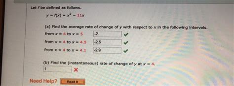 Solved Let F Be Defined As Follows Y F X X² 11x A