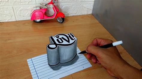 Easy Drawing 3d Love Hand Lettering 3d Youtube