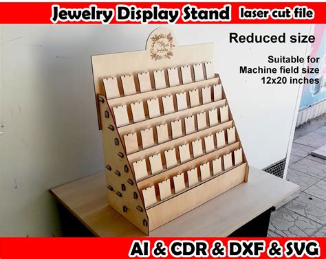 Jewelry Display Stand Reduced Size Laser Cut File Laser Etsy