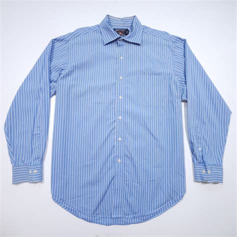 American Living Men S Blue Striped Causal Button Down Size Ebay