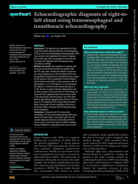 Pdf Echocardiographic Diagnosis Of Right To Left Shunt Using N58