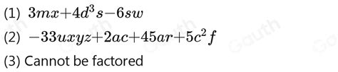 Solved Qual A Parte Literal E O Coeficiente Num Rico Das