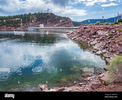 Reservoir Above The Dam Flaming Gorge Dam Flaming Gorge National