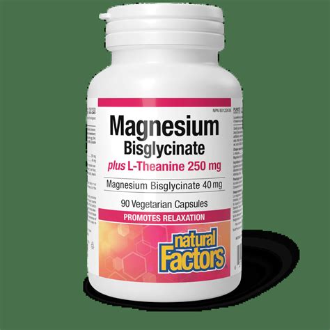 Natural Factors Magnesium Bisglycinate Mg Plus L Theanine Mg