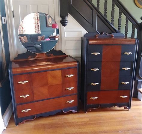 1930s Furniture Art Deco Dressers Waterfall Bedroom Set Etsy