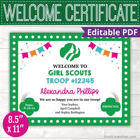 Girl Scout Award Certificate Templates