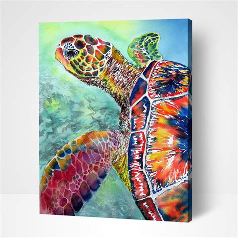 Sea Turtle Paint By Numbers Diy Kit Paint By Numbers