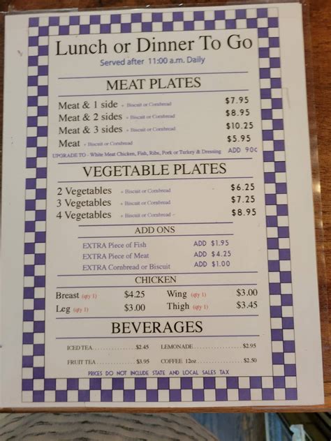 Menu at Monell's At the Manor restaurant, Nashville