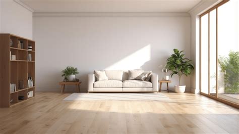 Premium Photo | Ecoinspired Empty Living Room With Minimalist Staging