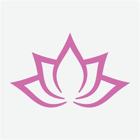 Pink Lotus Blossom Yoga Symbol Icon Isolated Flat Design Vector