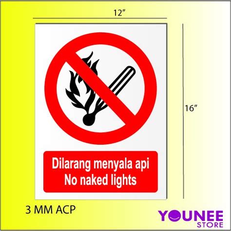 Safety Sign And Warning Sign No Naked Lights Dilarang Menyala Api