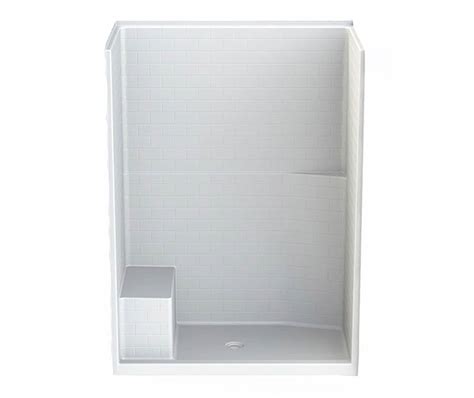 Stts Acrylx Alcove Center Drain One Piece Shower In White Shower