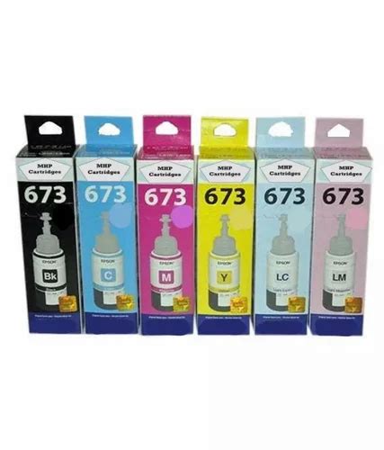 Epson 673 Multicolor Ink Bottle Pack Of 6 Black Cyan Magenta Yellow