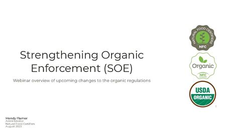 Guidance On Strengthening Organic Enforcement Soe Final Rule