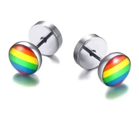 Aretes De Tuerca Dise O Arco Ris Gay Pride Lgbt Mercadolibre
