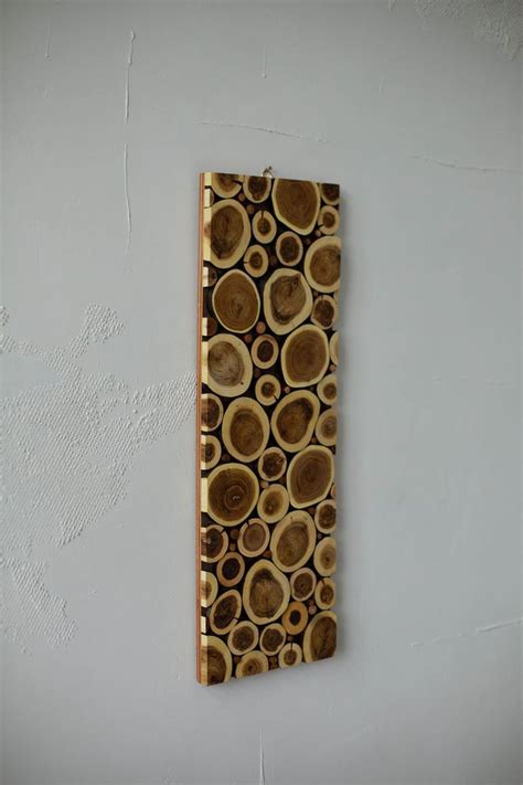 Wood Slice Mosaic Art Wood Slice Wall Art Modern Rustic Wood Slice