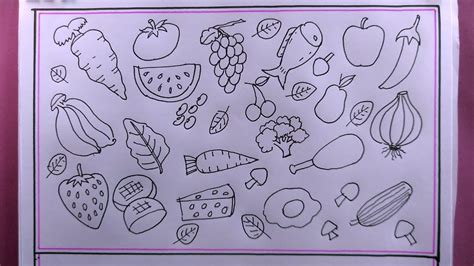 How To Draw Healthy Food Step By Step Easy Healthy Food Drawing YouTube