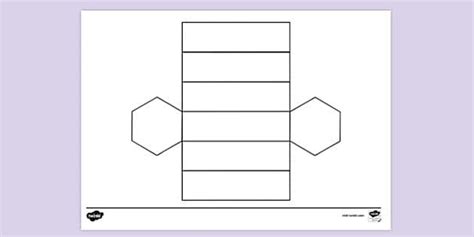 Hexagonal Prism Net Colouring | Colouring Sheets - Twinkl