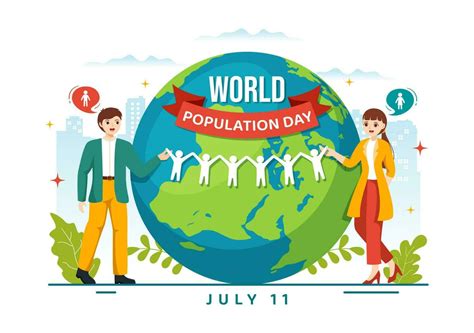 World Population Day Vector Illustration On Th July To Raise