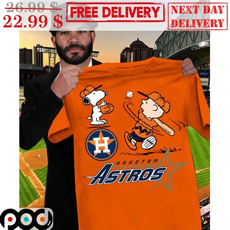 Custom Xmas Gift Snoopy Houston Astros Logo Mlb Peanuts Shirt