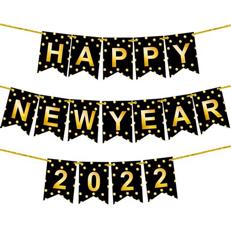 Buy Shiny, Happy New Year Banner 2023 - 10 Feet, No DIY | NYE ...