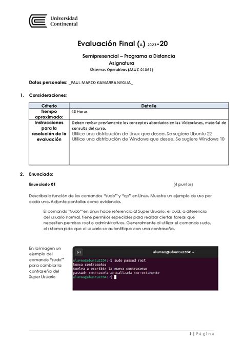 Evaluaci N Final Sistemas Operativos B Evaluaci N Final A