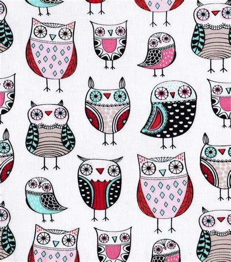 Novelty Cotton Fabric Linear Owls At Novelty Fabric Quilt