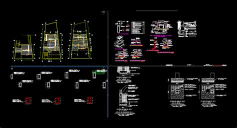 Plano Estructural De Una Casa De 3 Niveles En AutoCAD Librería CAD