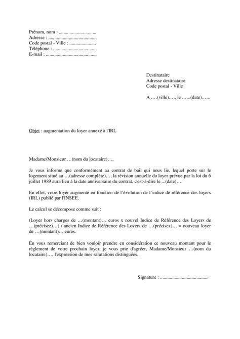 Mod Le De Lettre Pour Informer De La R Vision Du Loyer Dun Logement