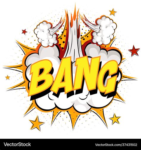 Word Bang On Comic Cloud Explosion Background Vector Image